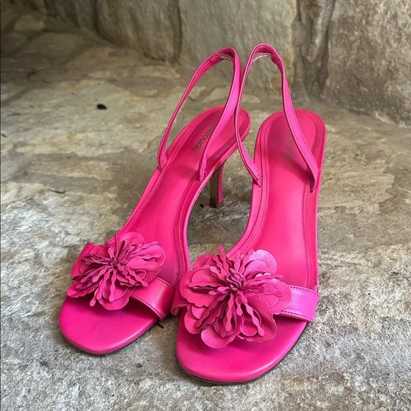 Larroude hibiscus flower Slingback Sandals 9.5 - Picture 2 of 5